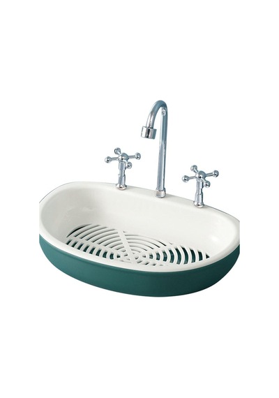 Lavabo Şeklinde Katı Sabunluk Banyo Mutfak Sünger Sabun Tutucu Dekor Şirin Stand Turkuaz