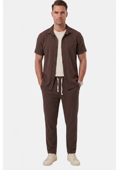 Deep Sea Deepsea Kahve Çizgi Dokulu Rahat Kesim Yazlık Spor Pantolon Hafif Kumaş Modern Tasarım 2600263 Deep Sea Deepsea Kahve Çizgi Dokulu Rahat Kesim Yazlık Spor Pantolon Hafif Kumaş Modern Tasarım 2600263