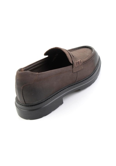 Bambi Kahve Nubuk Hakiki Deri Erkek Loafer Ayakkabı E01089009001