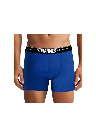 Yohannes Club, Erkek Özel Keseli Pamuklu Boxer, Renk Seçenekli, Tekli Paket Saks Mavisi