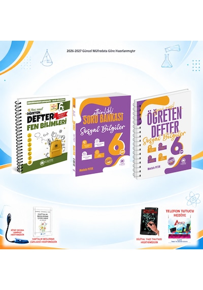 Çanta Yayınları 2026-2027 6. Sınıf Tüm Dersler 3 Kitap Sos Soru/fen-sos Defter Set