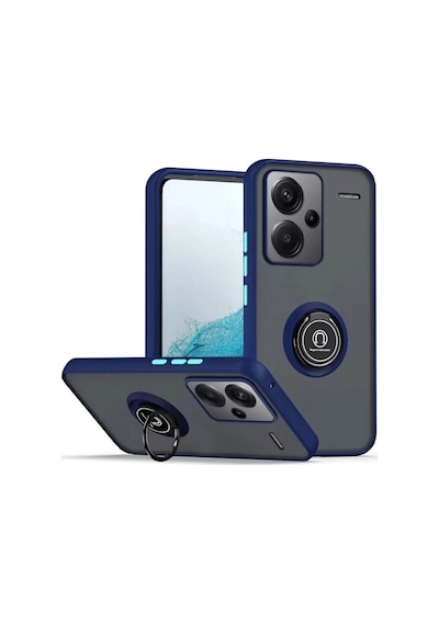 Northcity Xiaomi Redmi Note 13 Pro Plus Uyumlu Kılıf Montreal Yüzüklü Silikon Kapak - Lacivert