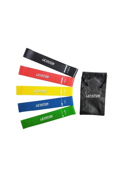 5'li Aerobik Band Latex Aerobik Bandı Pilates Yoga Lastiği Set