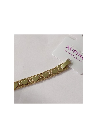 Xuping Vıp Kaliteli Antialerjik 14k Altın Kaplamalı Tamboy Sıralı Kalp Motifli Gold Bileklik Gold