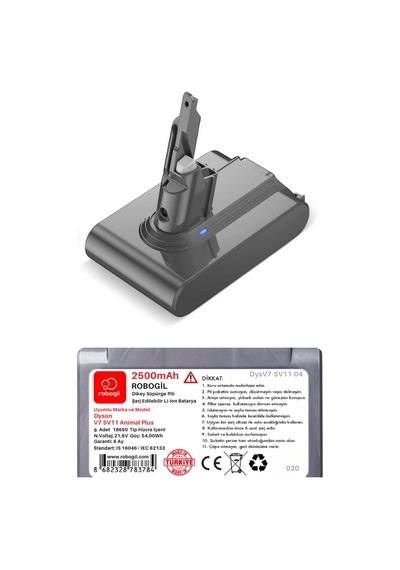 Dyson Dys V7 Uyumlu sv11-04 V7 Sv11 Animal Plus 2500mah Pil Paketi / Bataryası