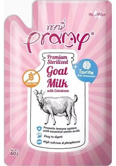 Pramy Yavru Kediler İçin Kolostrum ve Taurinli Sterilize Keçi Sütü 60 G