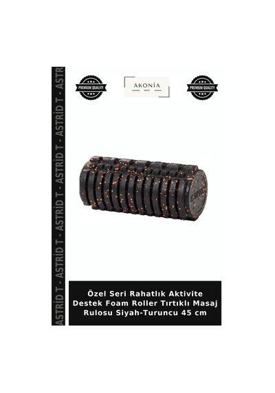 Özel Seri Rahatlık Aktivite Destek Foam Roller Tırtıklı Masaj Rulosu Siyah-turuncu 45 Cm Siyah - Turuncu