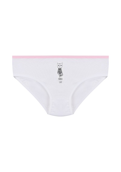 Kız Çocuk 6'lı Sevimli Fare Desenli Slip 1054 Beyaz