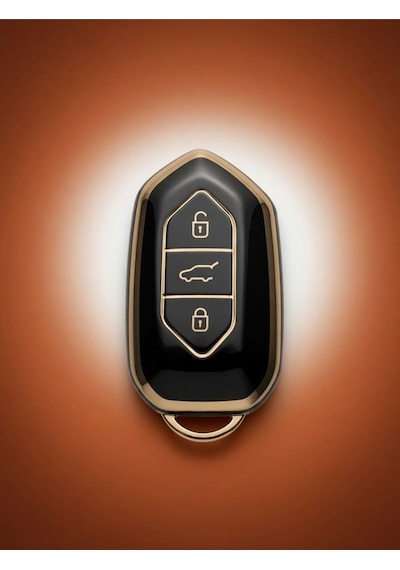 Togg T10x T10f 3 Tuşlu Smart Nano Anahtar Kılıfı Siyah Gold Altın Renk Yüksek Kalite
