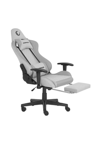 Rampage Kl-r27 Elemental Ayak Dayama Yerli Terletmez Kumaş Gri / Karbon Gaming Oyuncu Koltuğu Beyaz