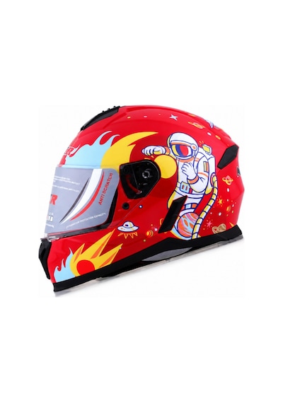 Ncr Kask Kapalı 802 Çocuk Ece Belgeli - Space 2 Kırmızı Grafik M