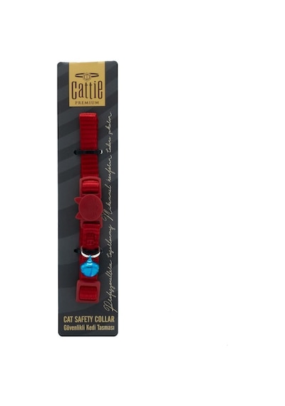 Cattie Güvenlik Tokalı Dokuma Kedi Boyun Tasması 1x15-25cm Kırmız