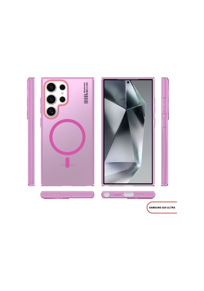 Samsung Galaxy S24 Ultra Uyumlu Mat Sert Klein Kılıf Pembe