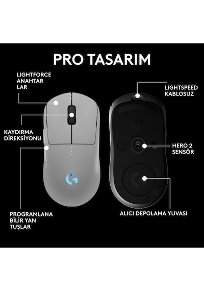 Logitech 910-007303 Pro 2 Lightspeed Kablosuz Oyuncu Mouse
