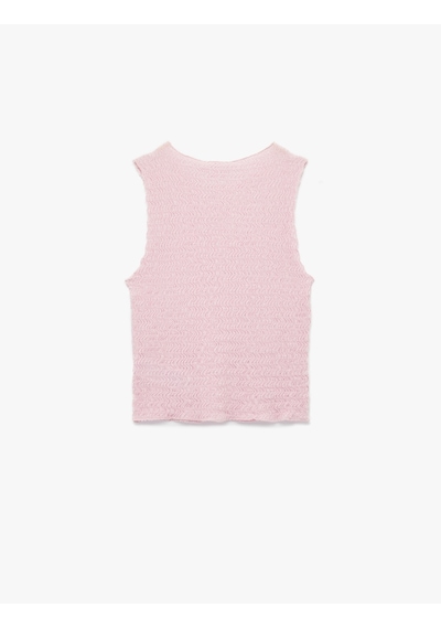 Koton Kolsuz Bisiklet Yaka Bürümcük Bluz Pembe 5sal30309ık Gül