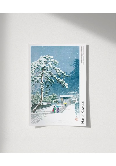 Çerçevesiz Poster Hasui Kawase Ikegami'deki Honmonji Tapınağı