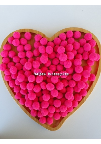 100 Adet 2cm Pompom Fuşya Peluş Yumuşak Ponpon