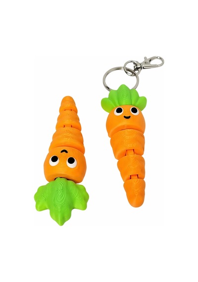 Sevimli Havuç Figürlü Anahtarlık 4 Lü Set Hareketli Eklemli Tasarım Dekoratif Anahtarlık
