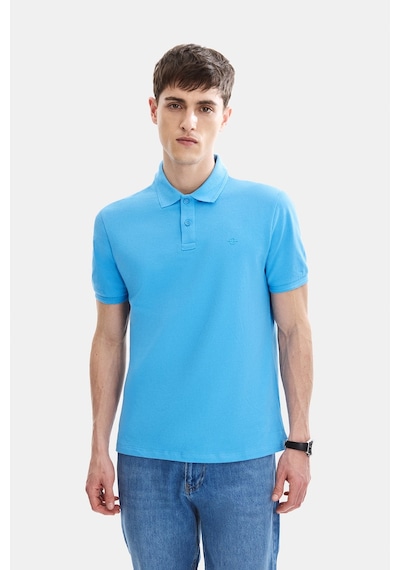Backandbond Gök Mavi Regular Fit Örme Polo Yakatişört