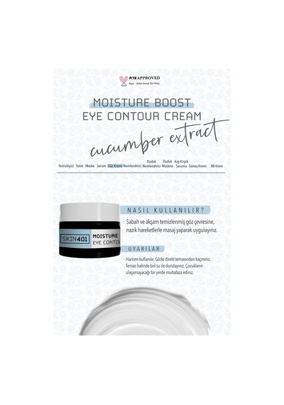 Skin401 Moisture Boost Ultra Nemlendirici Göz Çevresi Kremi 20ml
