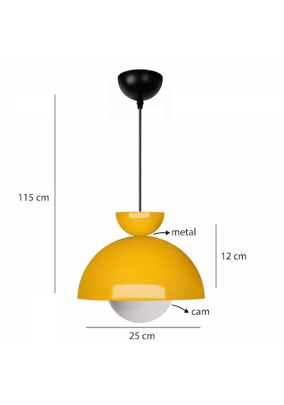 Homing Nuuq Camlı Metal Sarkıt 241337 SARI