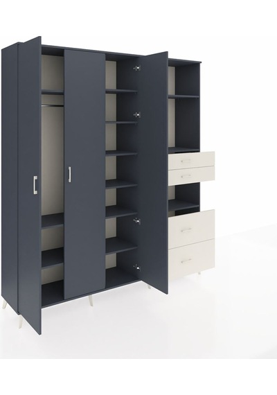 Hyperion Dolap 12 Raflı 4 Çekmeceli Tek Askılı 220x44x243 Antrasit-antrasit/aytaşı Çok Renkli Hyperion Dolap 12 Raflı 4 Çekmeceli Tek Askılı 220x44x243 Antrasit-antrasit/aytaşı Çok Renkli