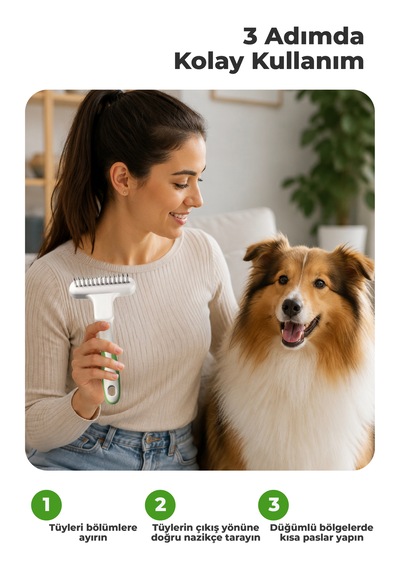 Andis Kıtık Açıcı Kedi Ve Köpek Tüy Altı Tarağı - Dökülen Ve Kürkün İçinde Kalan Tüyleri Toplar