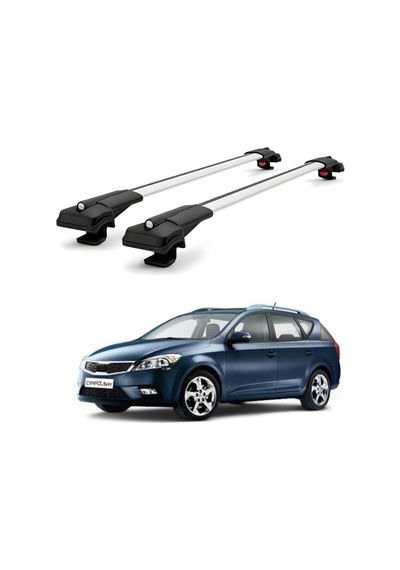 Kia Ceed Sportswagon SW 2007-2012 i&ccedil;in Ara Atkı Tavan Barı , Ara&ccedil; &Uuml;st&uuml; Ekipman Taşıma Barı Gri 2 Adet