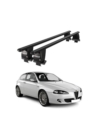 Royal Alfa Romeo 147 2000 - 2010 Uyumlu Siyah Kilitli Ara Atkı Port Bagaj Tavan Barı