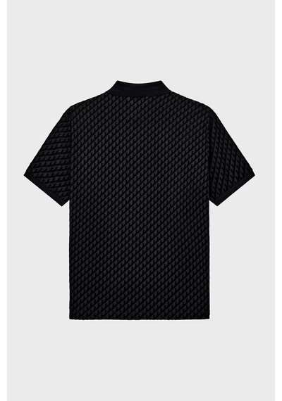 Emporio Armani Tamamı Logolu Regular Fit Düğmeli Polo Erkek Polo Em007339 Af10017 Fc375 Siyah