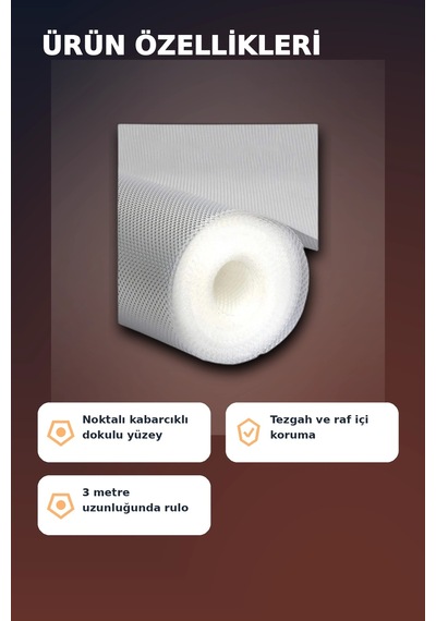 3 Metre Kalın Raf Örtüsü Ve Tezgah Koruyucu Mat Şeffaf Kabarcık Dokulu Düzenleyici Renkli