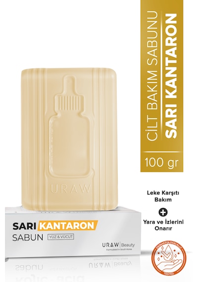 Uraw Leke Karşıtı ve Ton Eşitleyici Sarı Kantaron Sabunu 100 G