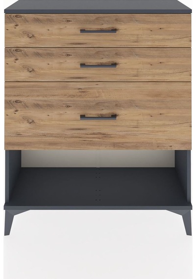 Arges Şifonyer 3 Çekmeceli 88x30x106 Antrasit-çam Antrasit