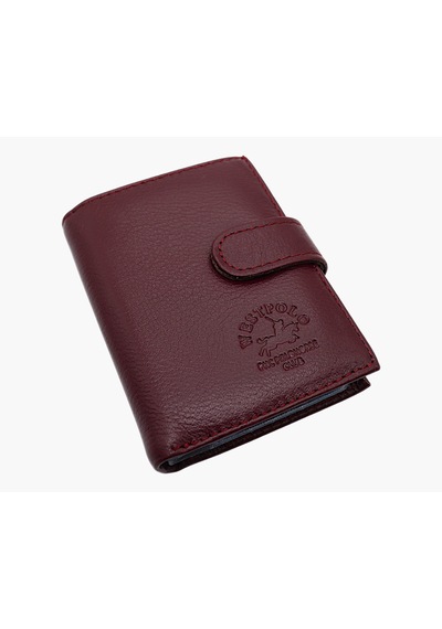 Westpolo Hakiki Deri Kağıt Para Ve Bol Şeffaf Kart Bölmeli Patlı Unisex Kartlık - Bordo Bordo