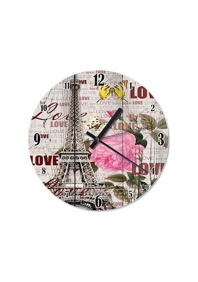 Love Eyfel Kulesi Akarlı Duvar Saati (408149923) Çok Renkli