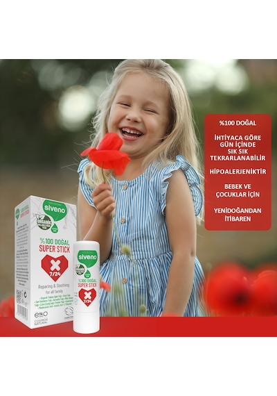 Siveno %100 Doğal Super Stick Anlık Yatıştırıcı Onarıcı Organik Yalancı İğde Yağlı 6 G