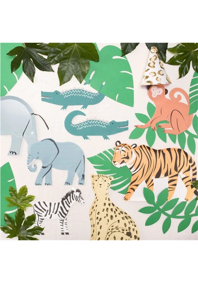 Meri Meri - Monkey Die Cut Napkins - Maymun Peçeteler - 16'lı