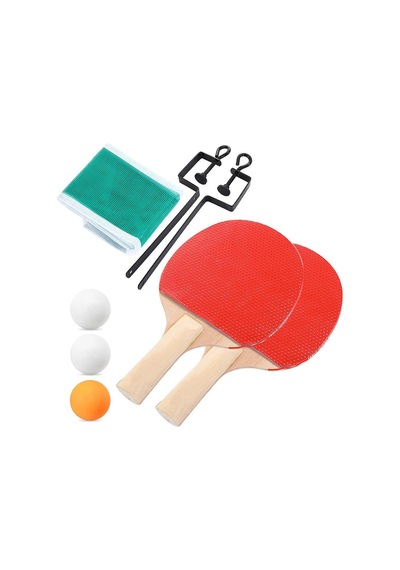Telvesse Masa Tenisi Raketi Seti 7 Parça Tenis Topu Fileli Set 7 Parça Başlangıç Seti