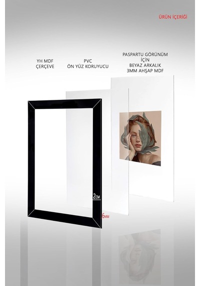 Yhfoto 9 Adet A4 Siyah Mdf 21x30 & Sertifika Siyah 21 X 30 Standart