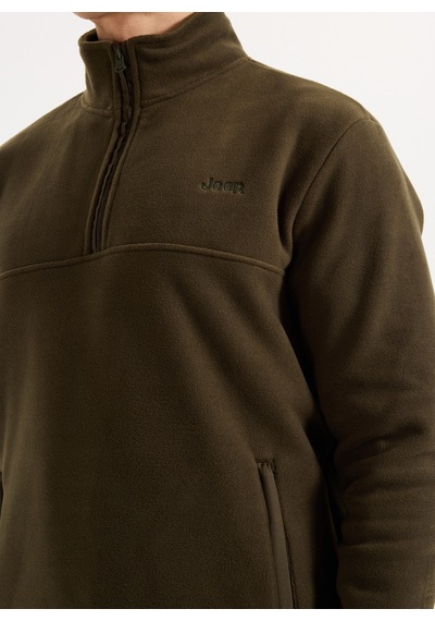 Jeep Haki Erkek Dik Relaxed Düz Polar Sweatshırt C4wm-swt4201