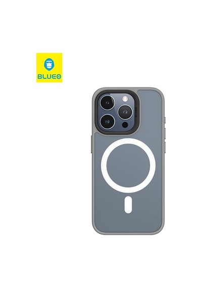 Apple Uyumlu iPhone Blueo 15 Gri Frosted Skin Friendly Telefon Kılıf.