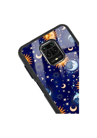 Xiaomi Redmi Note 9 Pro Ay Güneş Pijama Tasarımlı Glossy Telefon Kılıfı Siyah