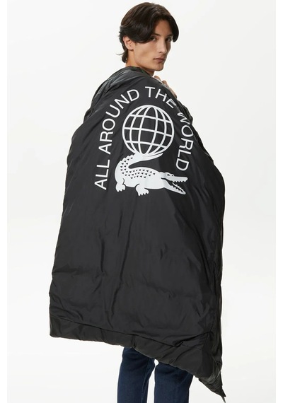 Lacoste Down Fill Parka Black Uzun Boy Kaz Tüyü Dolgulu Çıkartılabilir Kapüşonlu Erkek Parka Siyah