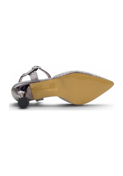 Hbz 0615 Simli Kadın Stiletto Platin