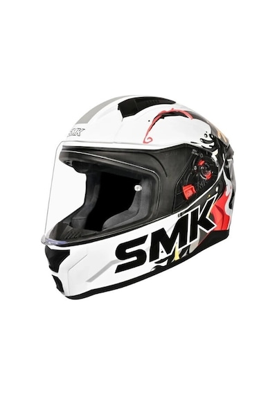 Smk Gl124 Bionic Splash Kapalı Çocuk KaskIı Beyaz - Siyah