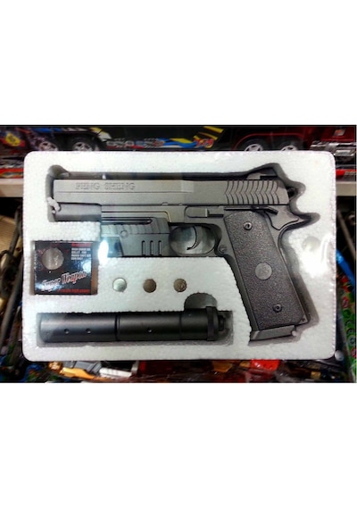 Lazer Işıklı Silah Oyuncak Desert Eagle Tabanca Boncuk Atan