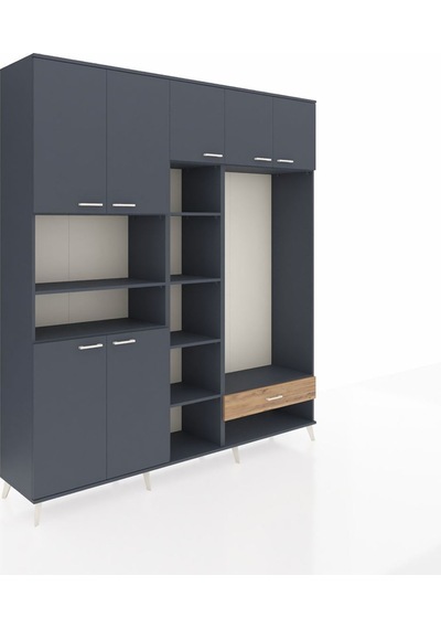 Hyperion Dolap 11 Raflı Tek Çekmeceli 7 Kapaklı 220x44x243 Antrasit-antrasit/çam Antrasıt/atlas Çam Hyperion Dolap 11 Raflı Tek Çekmeceli 7 Kapaklı 220x44x243 Antrasit-antrasit/çam Antrasıt/atlas Çam
