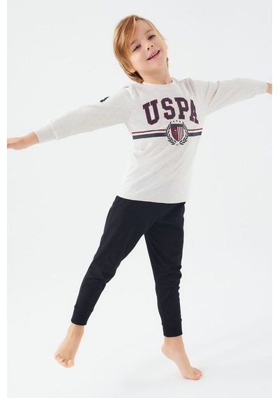 U.S. Polo Assn. U.s. Polo Assn Bej Melanj Erkek Çocuk Pijama Takım Bej Melanj