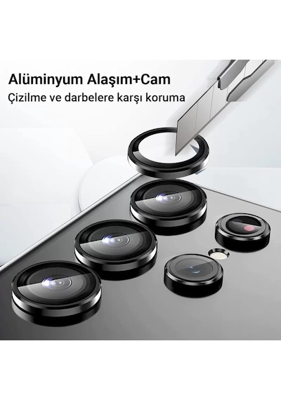 Newface Samsung Uyumlu Galaxy Z Fold 5 Valdez Metal Kamera Lens - Mavi - Özel Seri 8683140676728