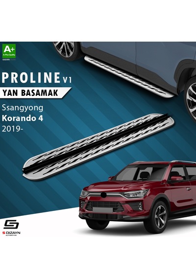 S-dizayn Ssangyong Korando Oem Still Pro V2 Aluminyum Yan Basamak 183 Cm 2019 Üzeri A+ Kalite